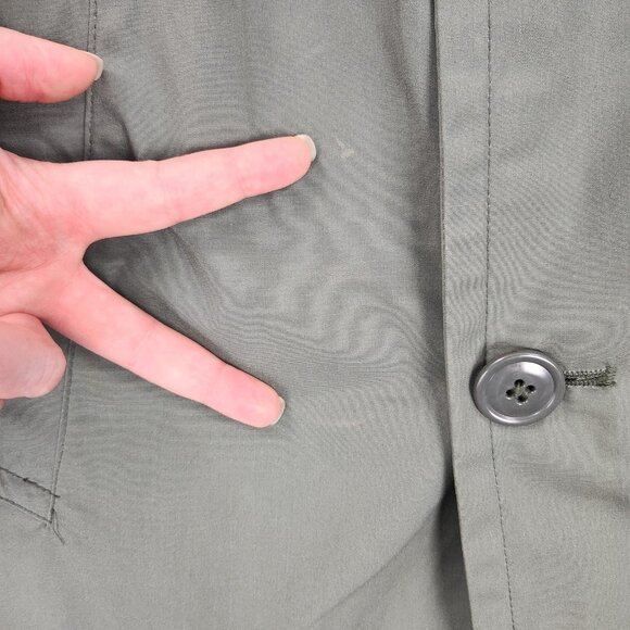 Vintage US Army Raincoat Mens 40S Green Quarpel Trench Coat Belted USGI 70s - Picture 5 of 16